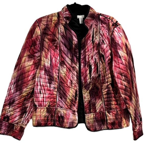 Chico's Jackets & Blazers - Chico’s Multicolor Quilted Open Front Jacket Size 2 (Large)